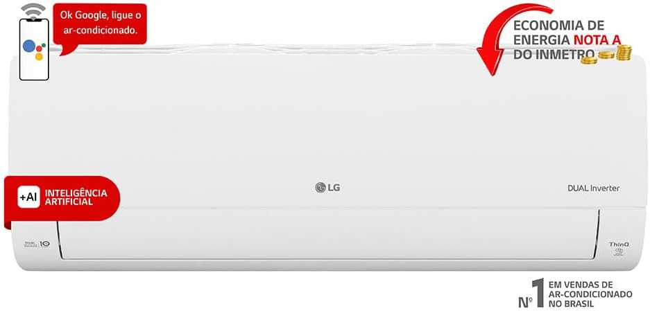 Ar Condicionado Hi Wall LG Dual Inverter 9.000 BTUs Frio 220v R-32 com selo de eficiência energética A