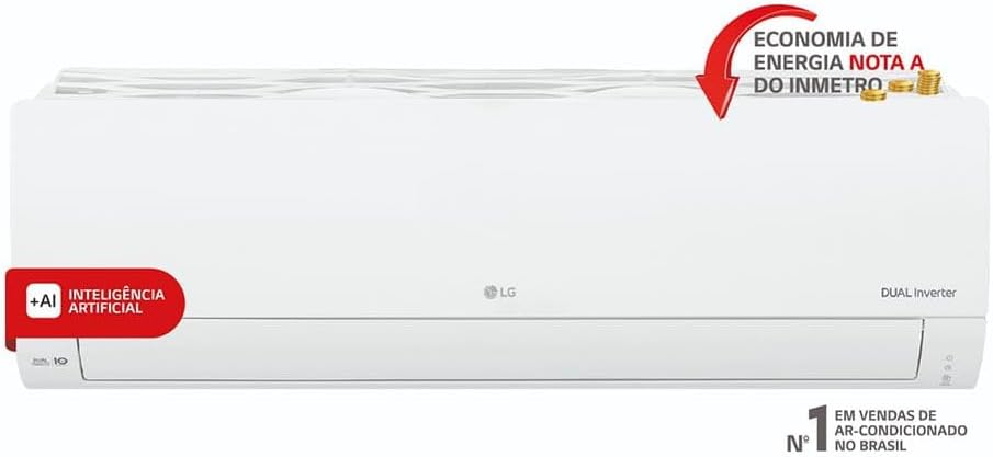 Ar condicionado LG Dual Inverter Compact 12.000 Btus com economia de energia e inteligência artificial.