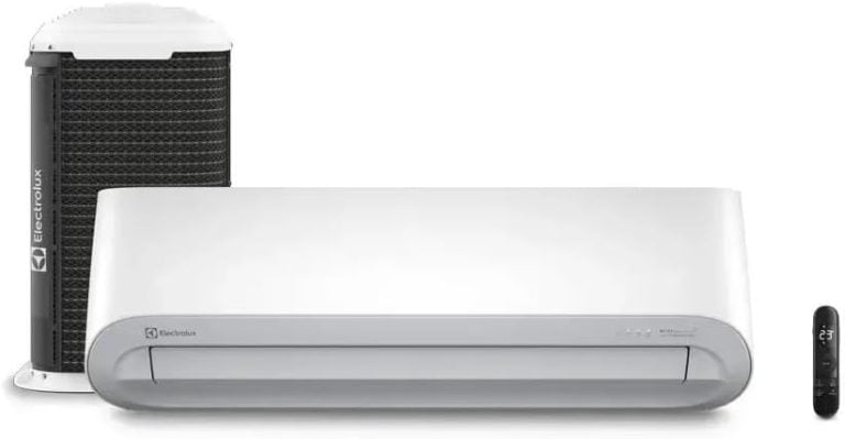 Ar-condicionado Electrolux Inverter 12000 BTUs unidade interna e externa branco e preto