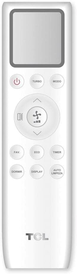 Controle remoto branco para ar-condicionado TCL com múltiplos botões funcinais