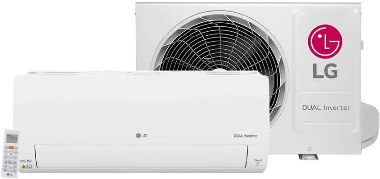 Ar condicionado split LG Dual Inverter unidade interna e externa branco, 12000 BTU, quente e frio.