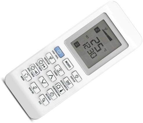 Controle remoto branco para ar condicionado split Electrolux Inverter e Ecoturbo com tela LCD e botões funcionais.