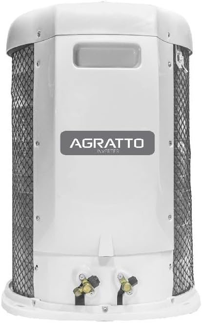 Unidade externa branca do ar condicionado Agratto Hi Wall Liv Top Inverter 18000 Btu/h com grelha lateral preta