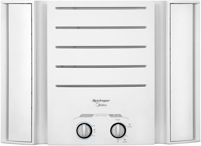 Ar-condicionado janela manual Springer Midea 10.000 BTUs branco vista frontal