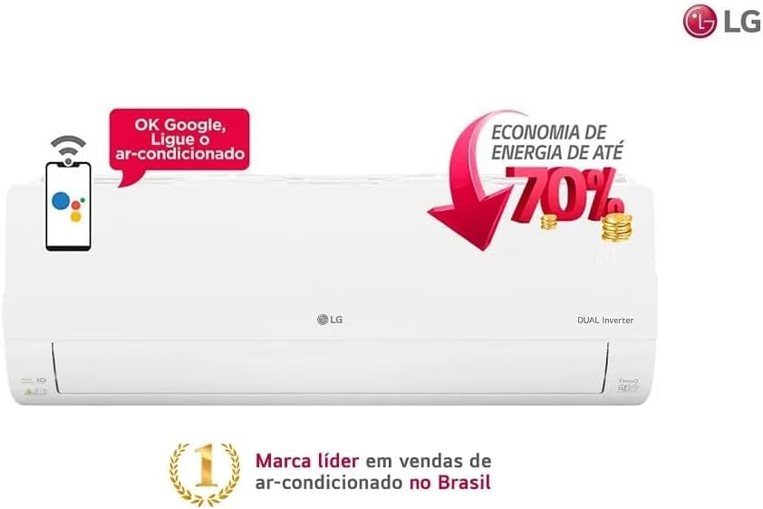 Ar condicionado Split LG Dual Voice 24000 BTU com economia de energia e comando por voz Google