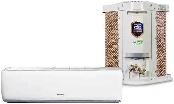 Ar Condicionado Split Gree G-Top Auto Inverter 12000 BTU/h unidade interna e externa vista frontal e lateral