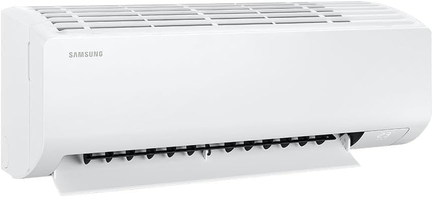 Visto lateral do ar-condicionado Samsung Split Inverter WindFree AI 12.000 BTUs