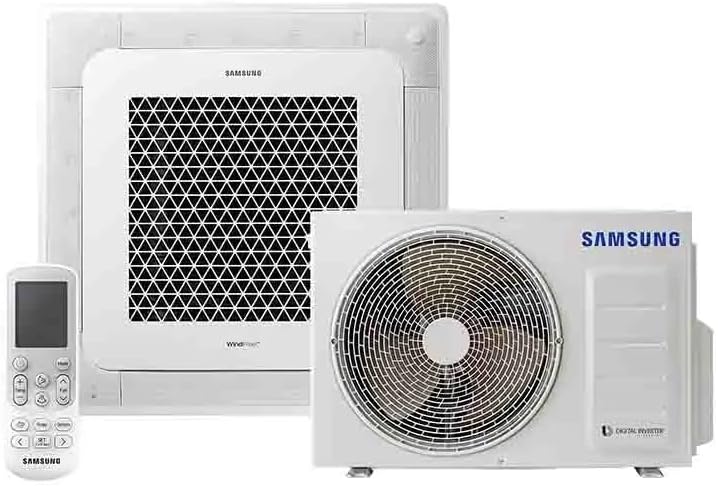 Ar Condicionado Inverter Cassete 4 vias WindFree Samsung com unidade interna e externa e controle remoto