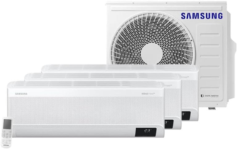 Ar condicionado Samsung Multi Split Hi Wall Wind Free com 3 unidades internas e unidade externa.