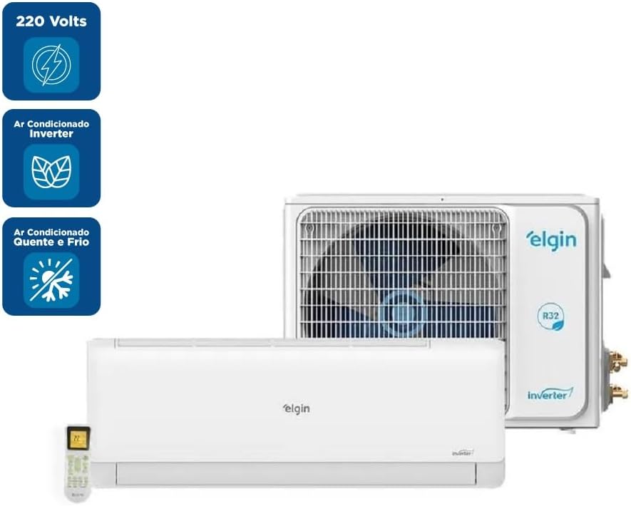 Ar Condicionado Split Elgin 9000 BTU com tecnologia Inverter e função quente e frio 220V