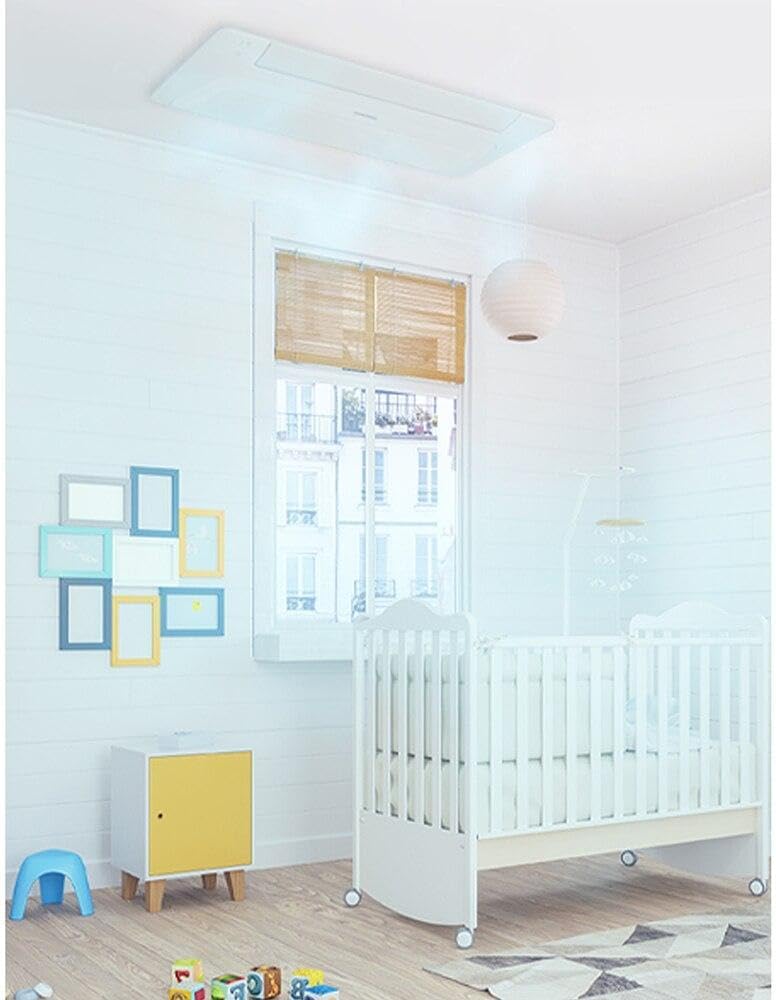 Quarto de bebê com ar-condicionado Split Inverter Cassete Samsung instalado no teto