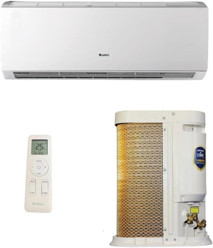 Ar-condicionado Split Gree HW Inverter 220V 22.000 BTUs com unidade externa e controle remoto branco