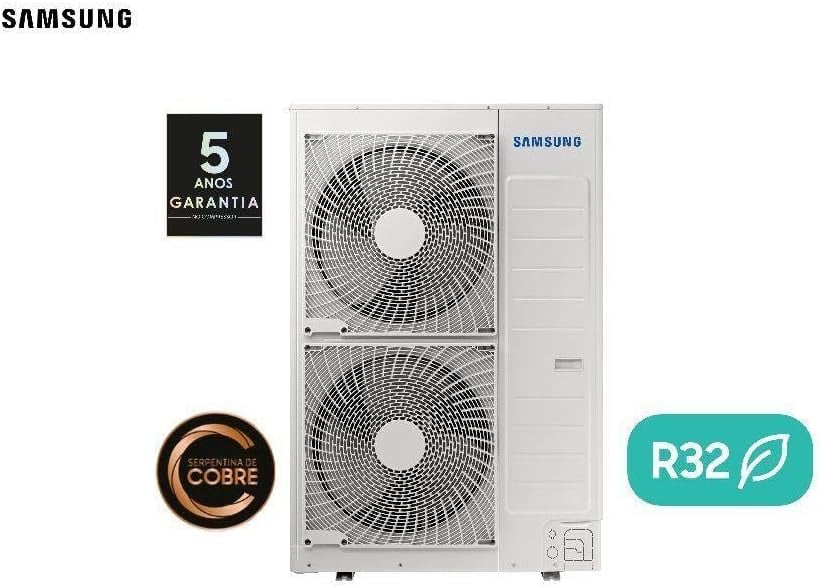 Unidade externa ar condicionado Samsung, 5 anos de garantia, serpentina de cobre, gás refrigerante ecológico R32.