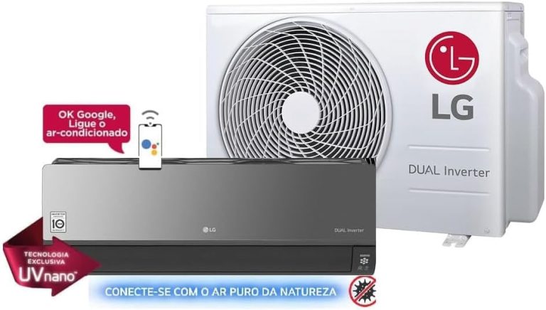 Ar-condicionado Split LG Hi Wall Inverter Dual Voice Artcool UVnano 18000 BTU/h com comando por Google e tecnologia UVnano.