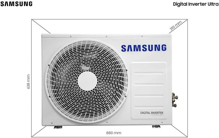 Unidade externa do ar condicionado Samsung Digital Inverter Ultra com dimensões