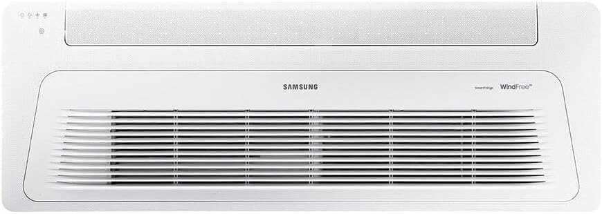 Unidade interna branca do ar-condicionado Samsung Split Inverter Cassete vista frontal