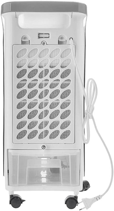 Parte traseira do climatizador de ar EOS Arctic Fresh 4 litros com filtro, cordão de energia e gaveta de água.