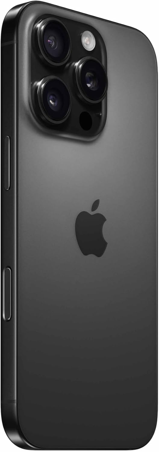 Apple iPhone 16 Pro 256 GB titânio preto vista lateral com câmeras traseiras