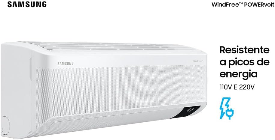Ar condicionado Samsung WindFree POWervolt resistente a picos de energia 110V e 220V.