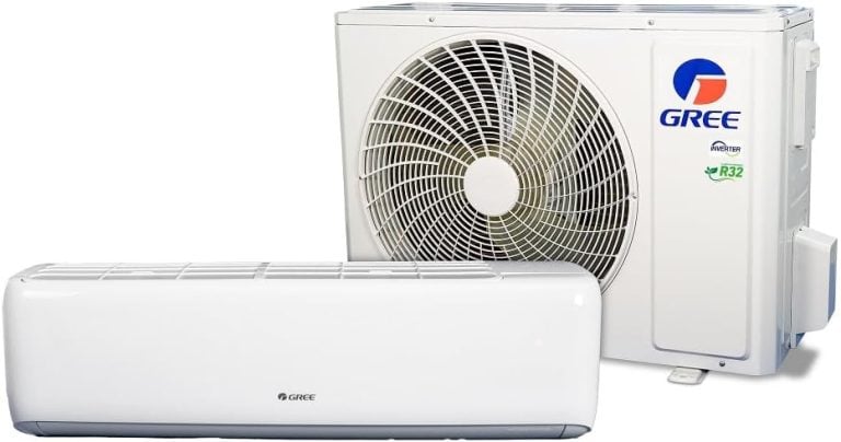 Ar Condicionado Split Hi Wall Inverter Gree G-Top Auto 30000 BTU/h unidade interna e externa lado a lado