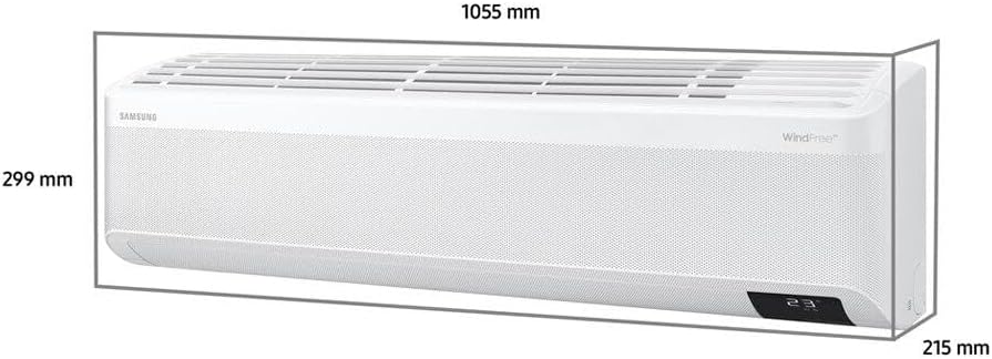 Dimensões do Ar Condicionado Split Samsung WindFree: 1055x299x215 mm.