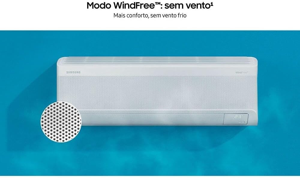 Ar-condicionado Samsung WindFree modo sem vento para maior conforto e tecnologia avançada