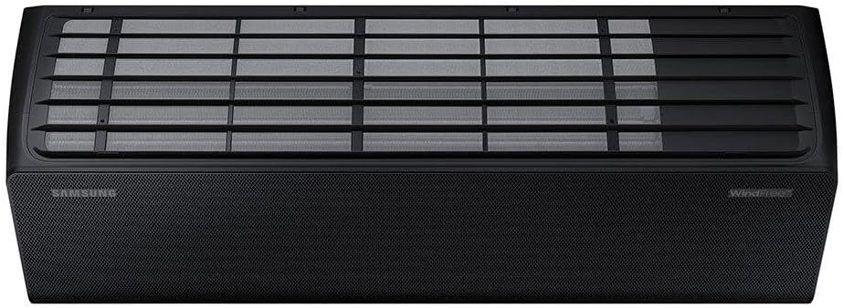 Ar-condicionado Samsung Windfree 18000 Btus preto vista superior frontal destacando aberturas de saída de ar.