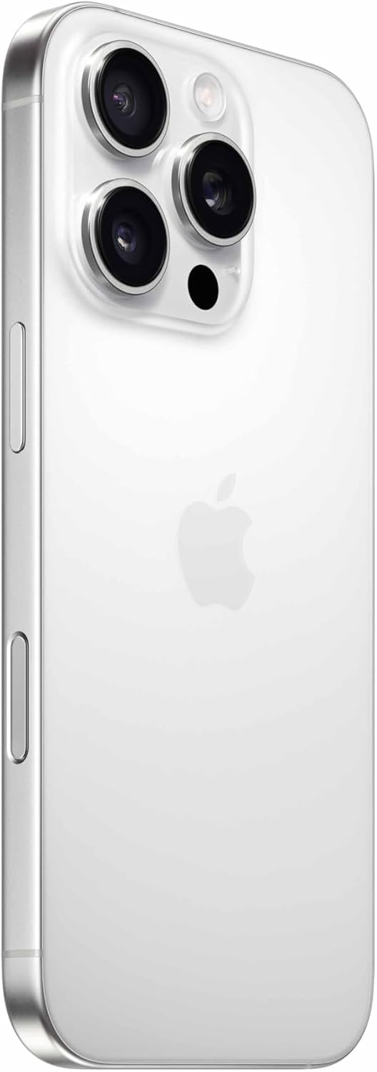 Apple iPhone 16 Pro 256GB Titânio branco visão traseira câmera tripla