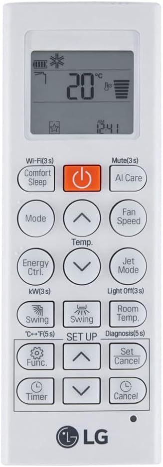 Controle remoto do Ar Condicionado Hi Wall LG Dual Inverter 9.000 BTUs Frio 220v R-32