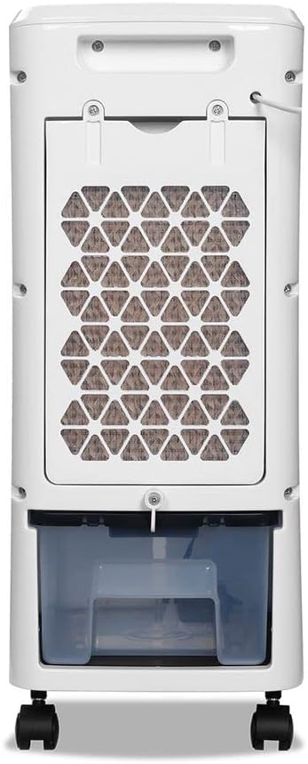 Climatizador Britânia BCL05FI branco vista traseira com filtro hexagonal e tanque de água