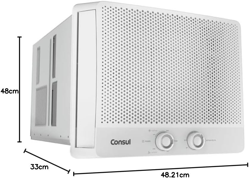 Ar condicionado janela Consul medidas 48,21x48x33 cm com design moderno
