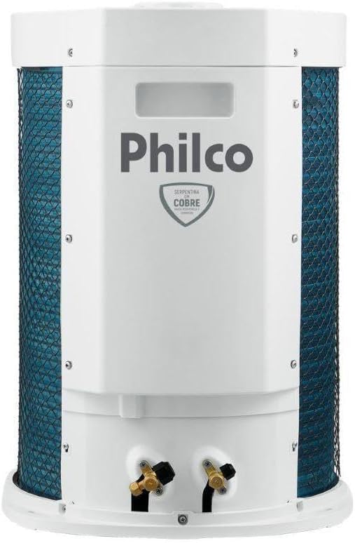 Unidade externa cilíndrica do ar condicionado Philco 24000 Btu com filtro azul e selo garantia cobre.