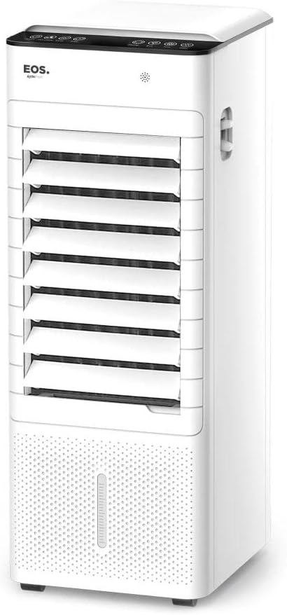 Climatizador de ar EOS branco 7 litros 5 em 1 quente e frio frontal com painel preto