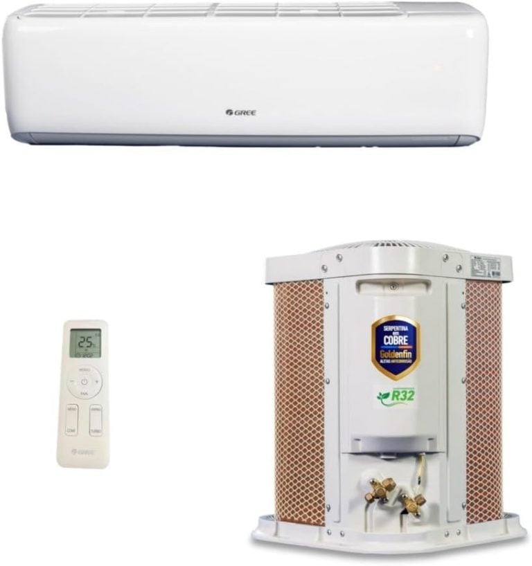 Ar condicionado split Gree G-Top 9000 BTU com unidade interna, externa e controle remoto.
