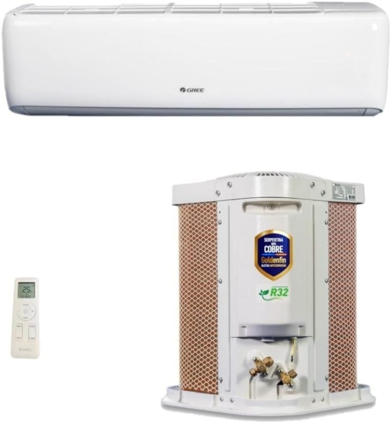 Ar Condicionado Split HW G-Top Auto Inverter Wi-Fi Gree 12.000 BTUs unidade interna, controle remoto e condensadora