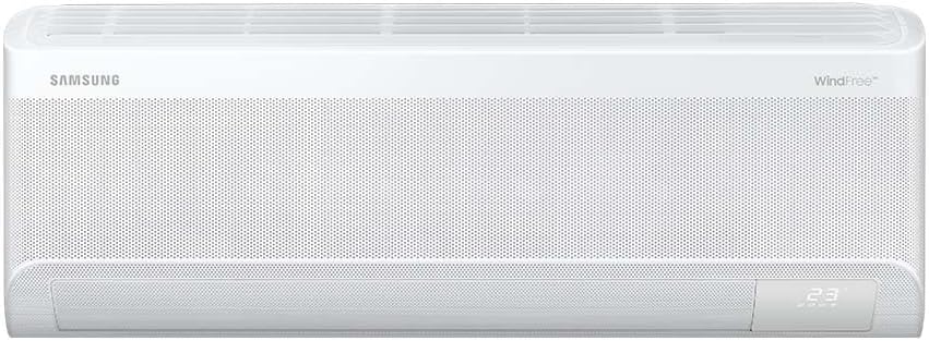 Ar-condicionado split Samsung WindFree branco com display digital temperatura 23 graus