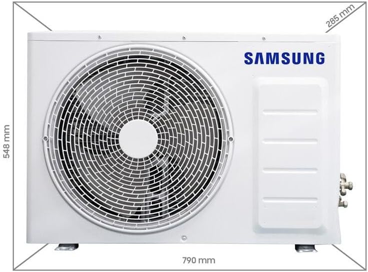 Dimensões unidade externa Ar Condicionado Samsung WindFree: 790x548x285 mm.