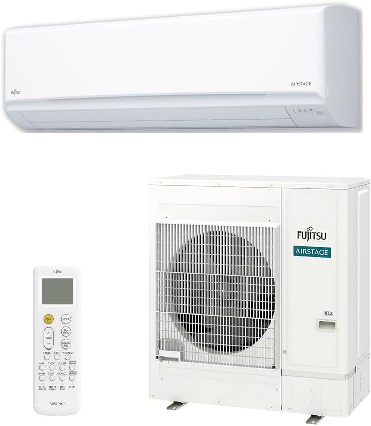 Ar Condicionado Split Fujitsu Inverter Airstage Premium 27.000 Btus com unidades interna, externa e controle remoto