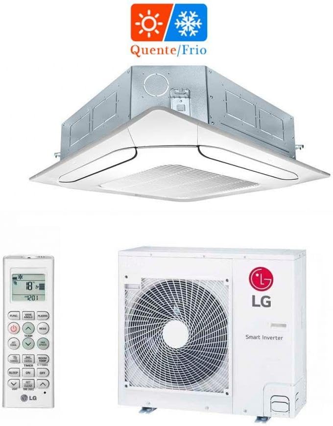 Ar Condicionado Inverter LG Cassete 24000 BTUs Quente e Frio 220v Wi-Fi com controle remoto e unidade externa.