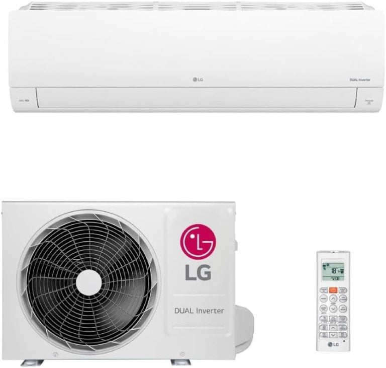 Ar-condicionado LG Dual Inverter Voice 9000 Btus com unidade interna, externa e controle remoto branco