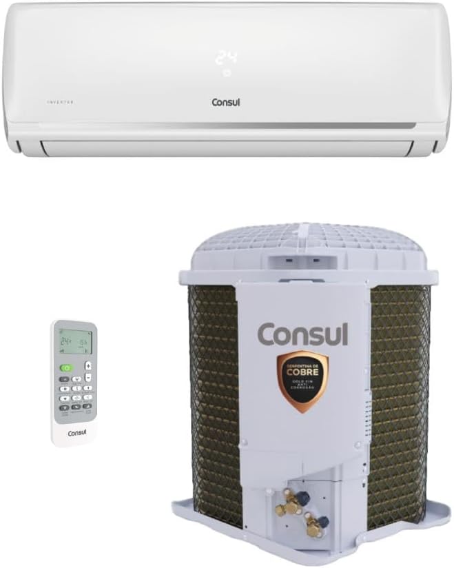 Ar condicionado split inverter Consul Hi Wall 12000 Btus com controle remoto e unidade externa
