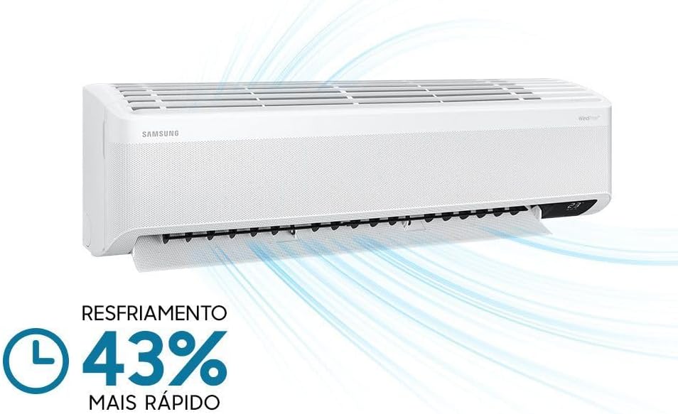 Unidade interna de ar-condicionado Samsung WindFree resfria 43% mais rápido