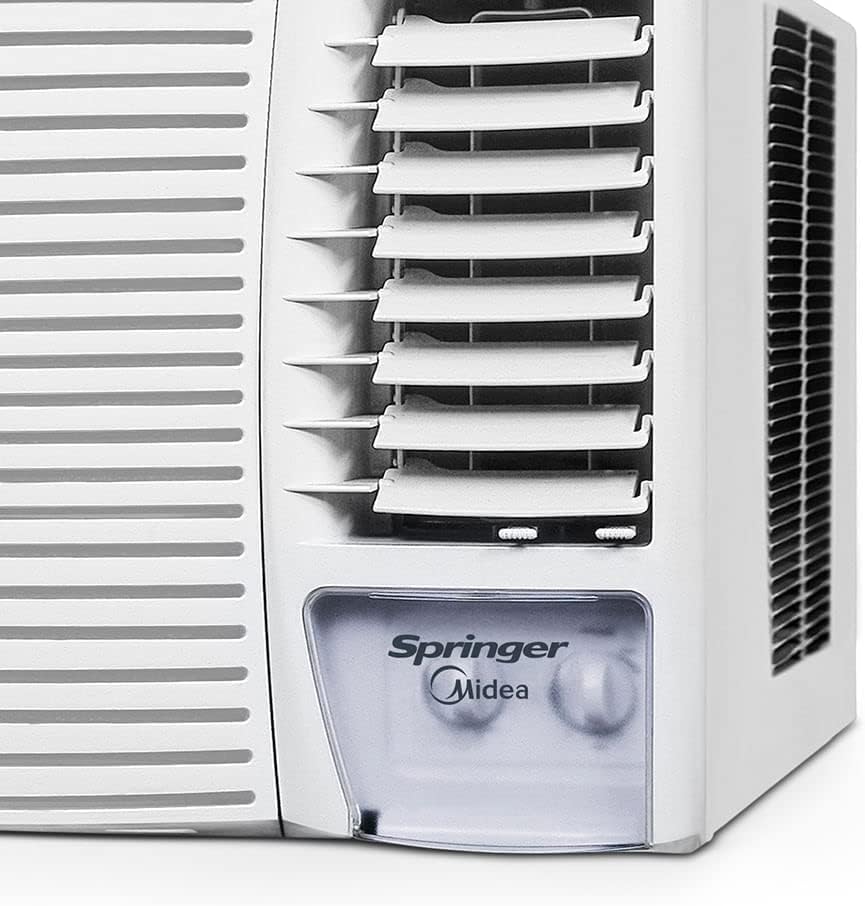 Detalhe painel Ar Condicionado Janela Springer Midea 12000 BTU/h Frio mecanico branco