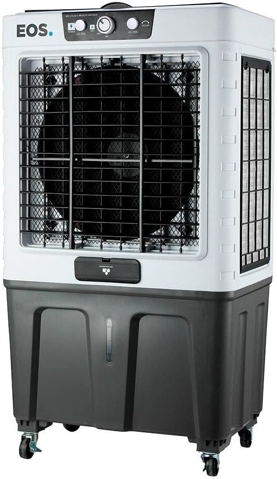 Climatizador de ar Eos 65 litros profissional branco e preto com painel e grade frontal