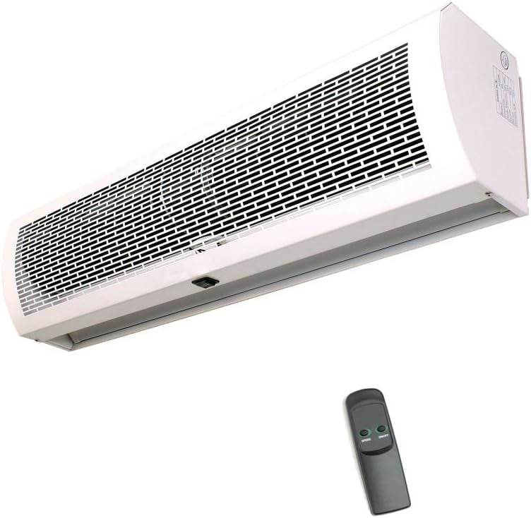 Cortina de ar branca Springer 1,20m vista lateral com controle remoto