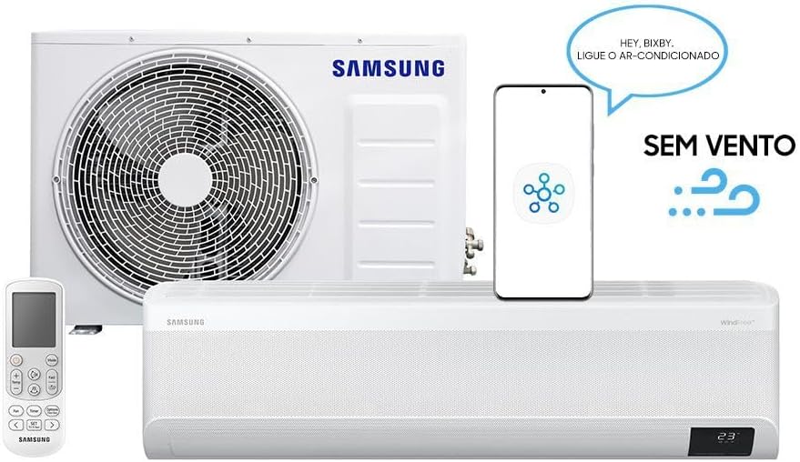 Ar-condicionado Samsung WindFree Connect 18000 BTUs com controle por voz e smartphone