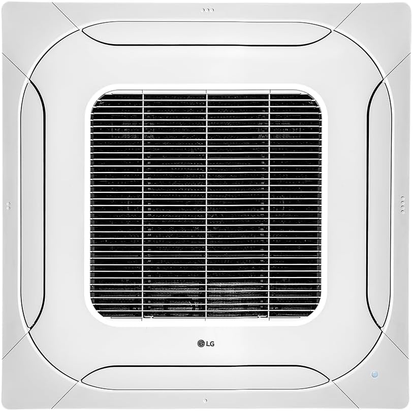 Unidade interna quadrada do ar condicionado Split Cassete LG com grade de ventilação central preta