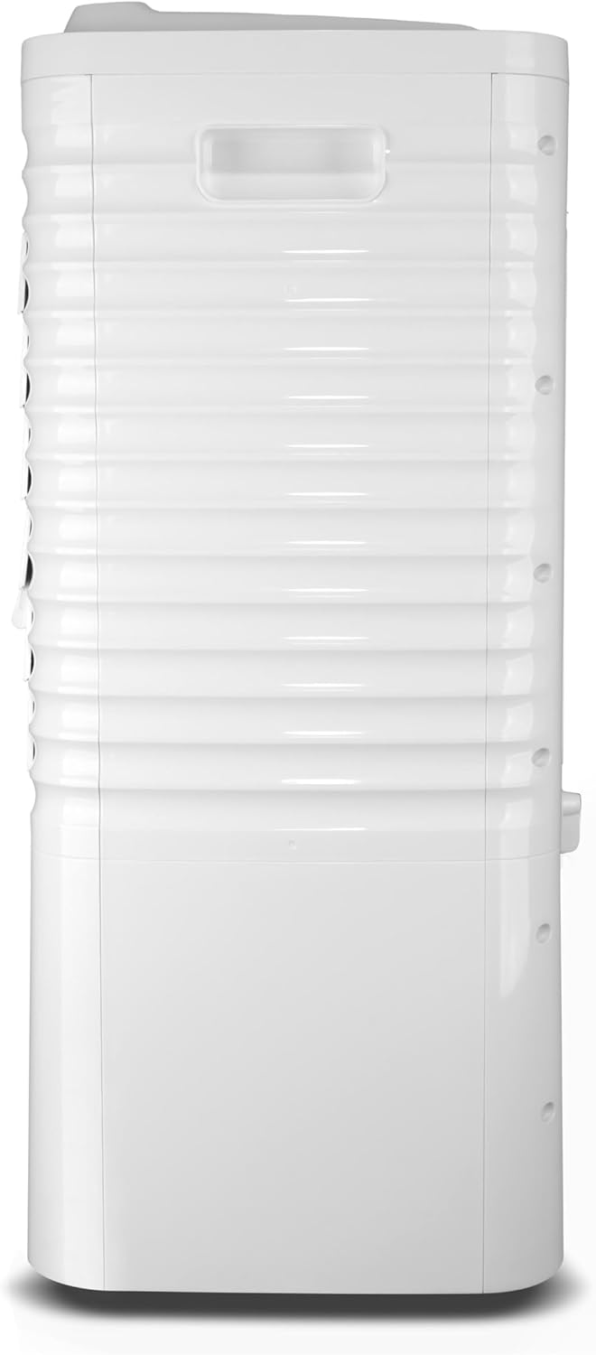 Climatizador Britânia 4 em 1 BCL05A branco vista lateral esquerda com alça embutida