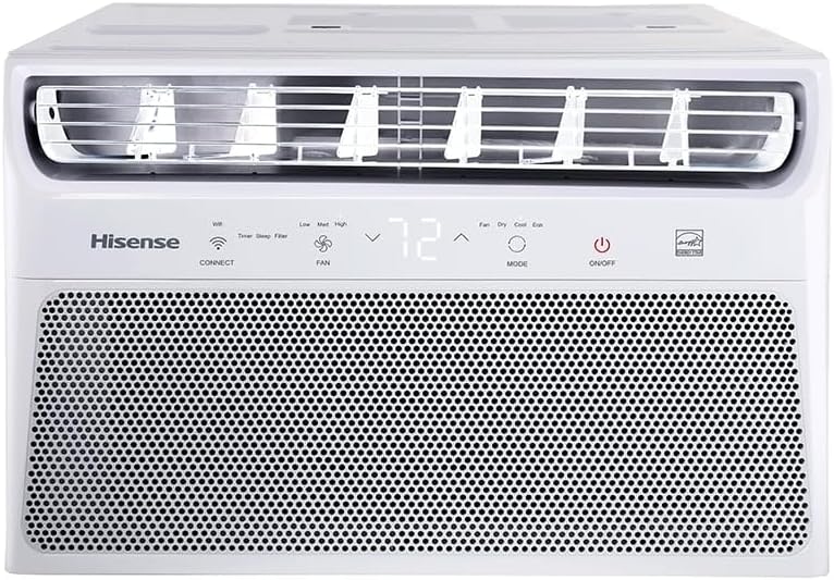 Ar condicionado de janela Hisense eletrônico branco com controle digital e Wi-Fi, 8.500 BTUs, modelo AW-08CW2RVGU00