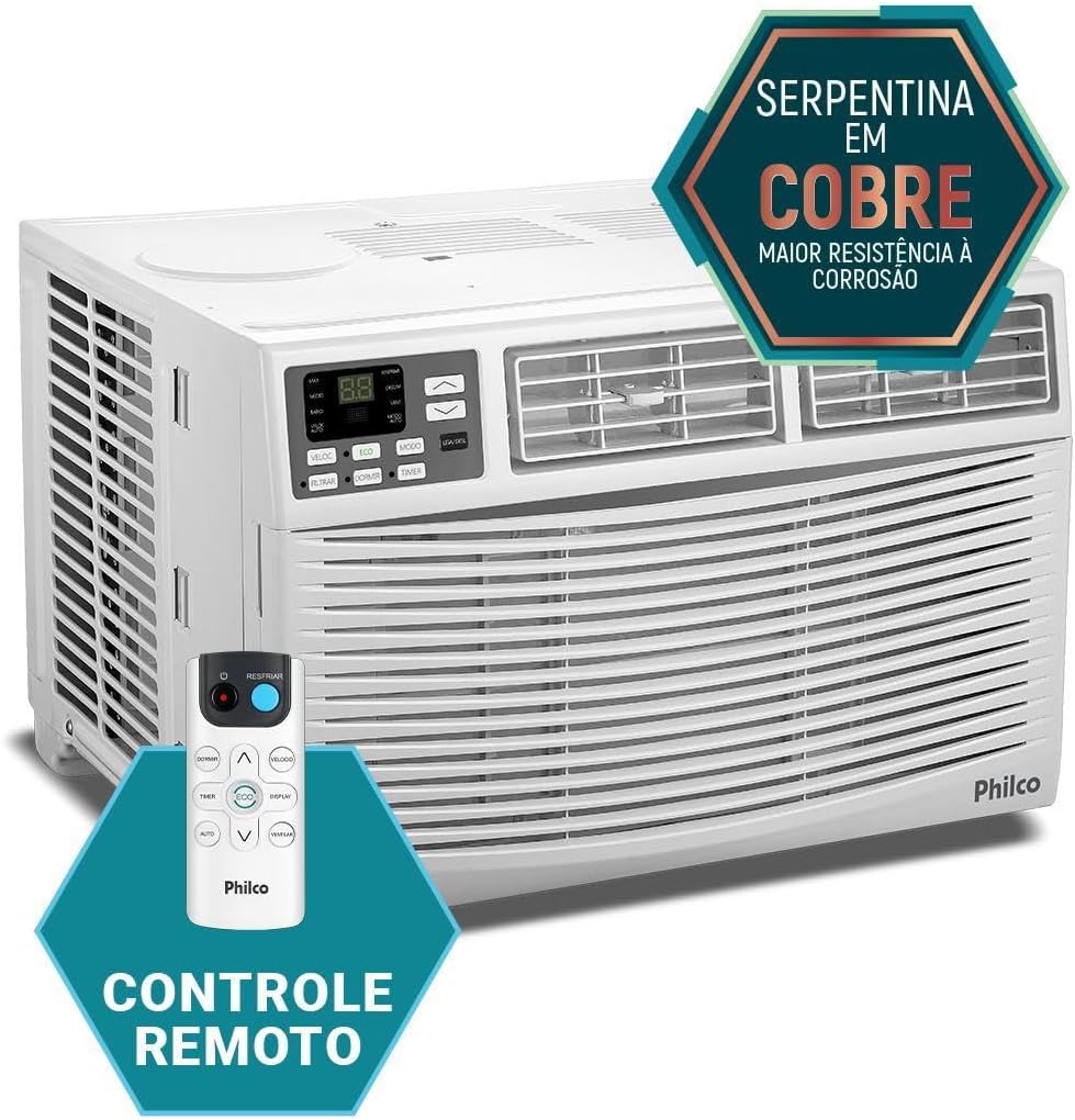 Ar-condicionado Philco com serpentina em cobre e controle remoto incluso